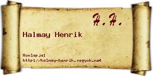 Halmay Henrik névjegykártya